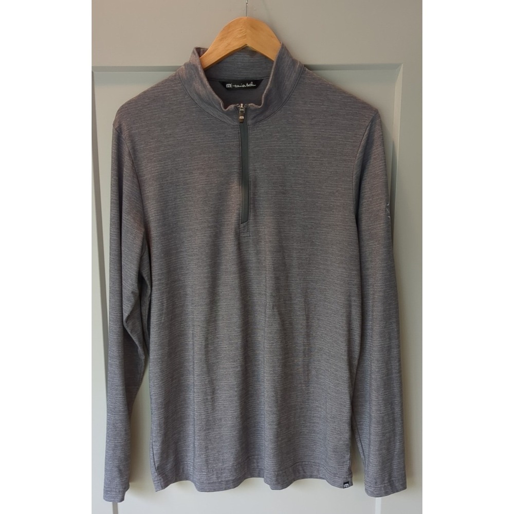 Travis Matthew Mens Pullover Gray Golf Performance 1/4 Zip‎ Size M